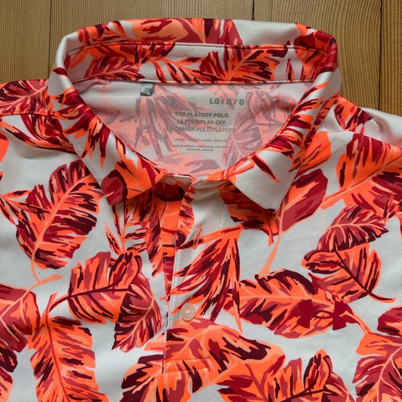 Under Armour The Playoff Polo Golf Shirt Floral Men’s Large AOP - Picture 2 of 7